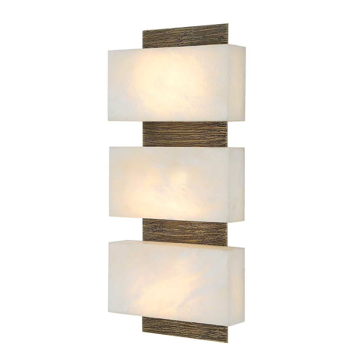 Triple Stack - Sconce - Light Antique Brass / White