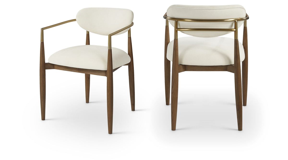 Riccio - Fabric Dining Arm Chair (Set of 2) - Walnut Frame