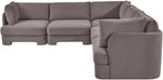 Hammond - Velvet Performance Fabric Upholstered 5 Piece Corner Sectional