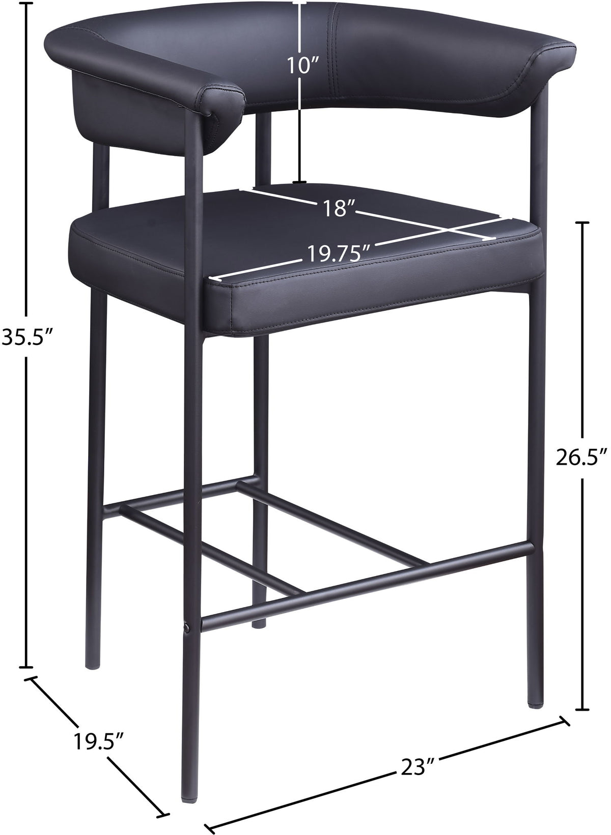 Malin - Faux Leather Counter Stool (Set of 2)
