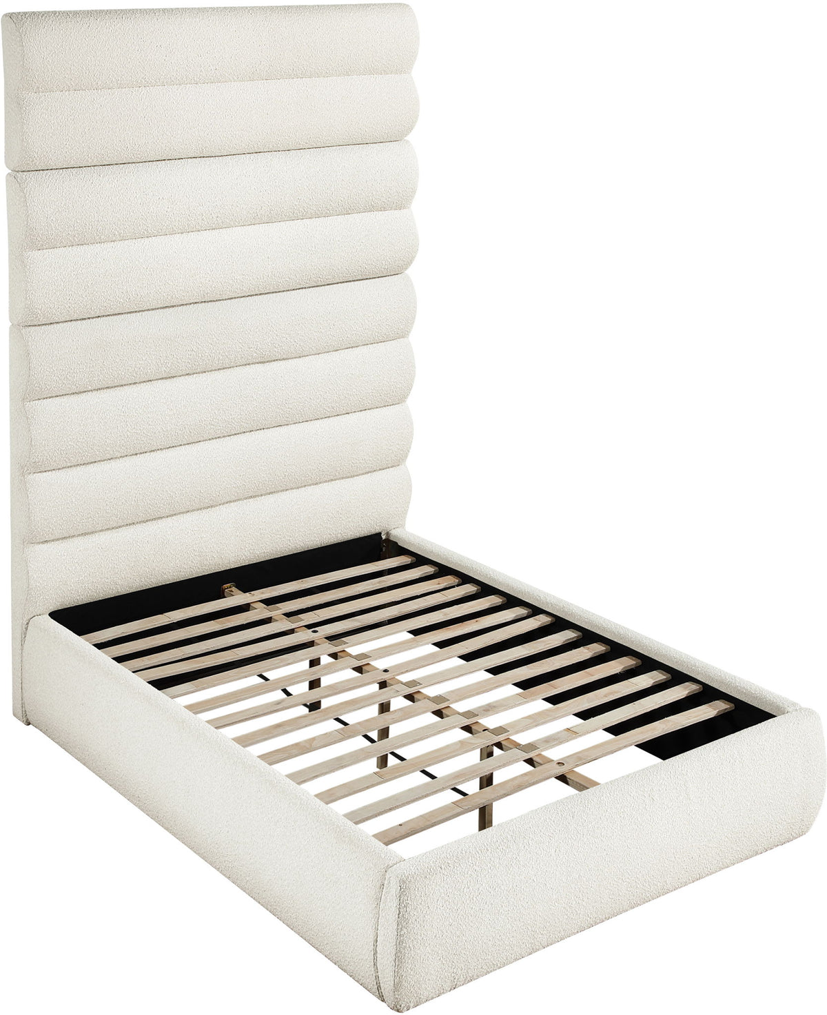 Adam - Boucle Fabric Bed With 89" Headboard