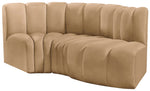 Arc - Velvet 3 Piece Modular L-Shaped Sofa