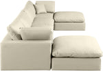 Comfy - 6 Piece Faux Leather Modular Double Chaise Sectional