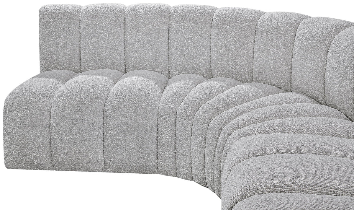 Arc - Boucle Fabric 5 Piece U-Shaped Modular Sofa