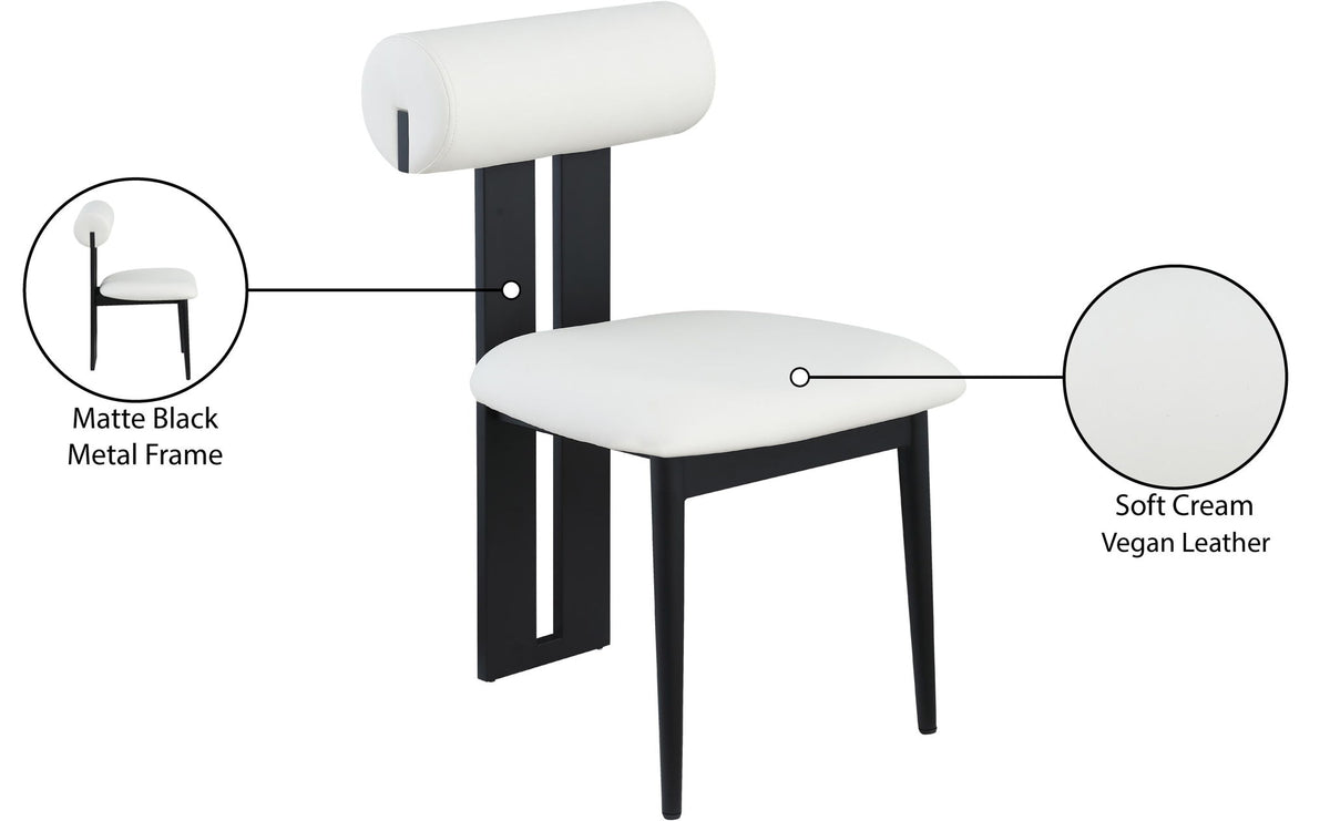 Dario - Faux Leather Dining Chair With Black Frame (Set of 2)