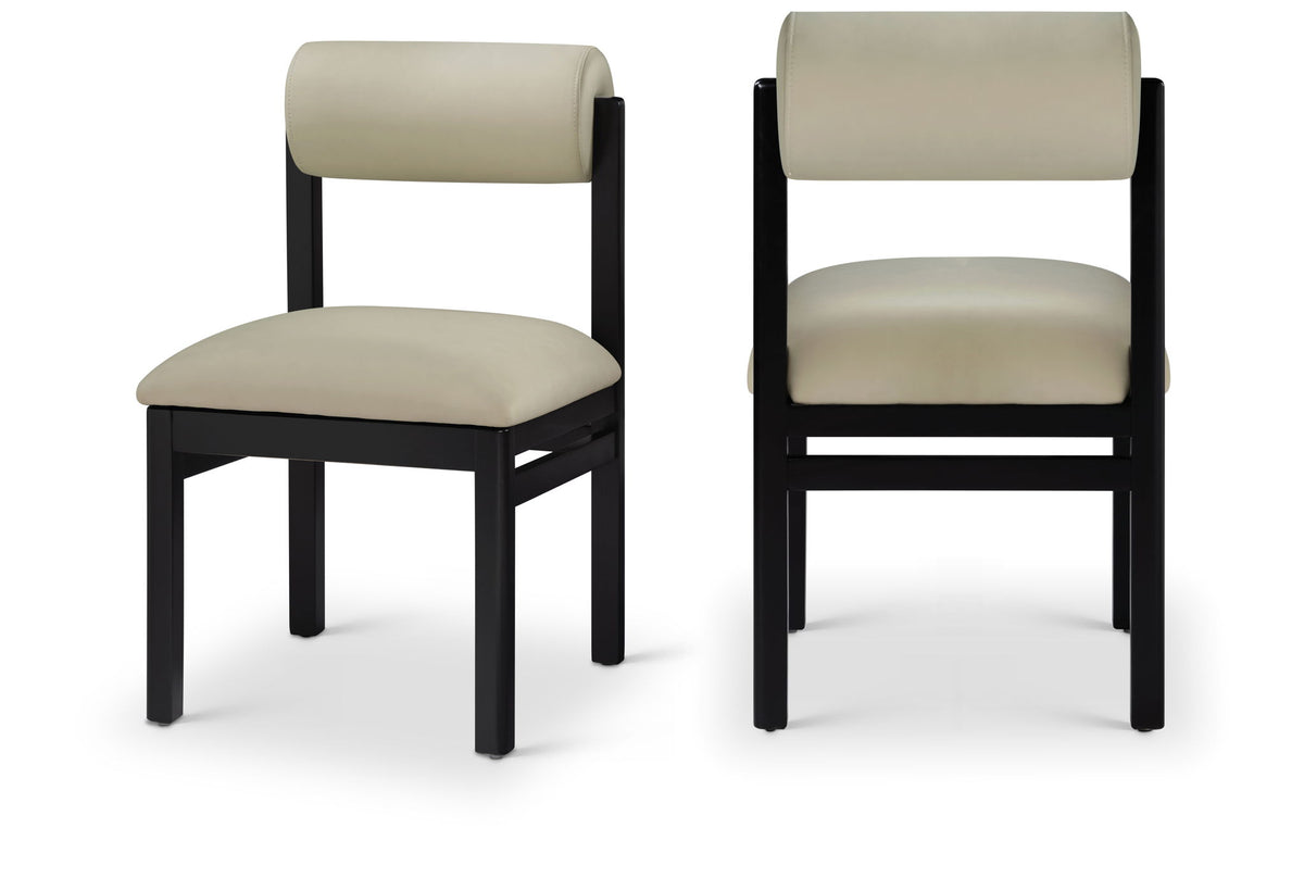 Roundhill - Faux Leather Dining Chair (Set of 2) - Black Frame