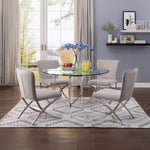 Daire - Side Chair (Set of 2) - Light Gray Velvet & Chrome