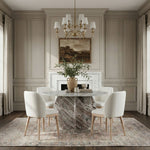 Valeo - Linen Textured Fabric Upholstered Dining Chair (Set of 2) - Painted Natural Base