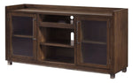 Starmore - 70" TV Stand With Glass/Stone Fireplace Insert - Brown