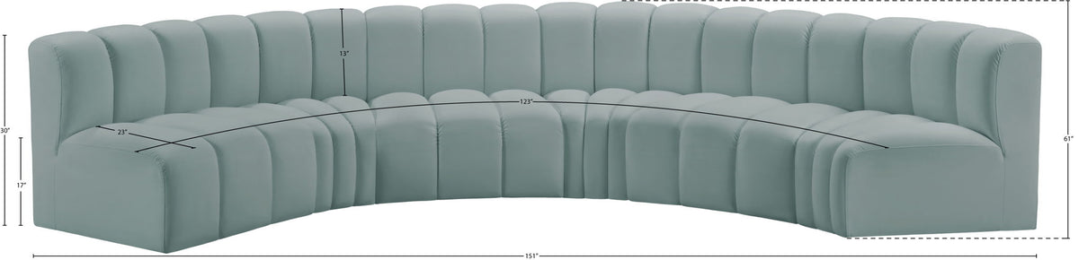 Arc - Faux Leather 6 Piece U-Shaped Modular Sofa
