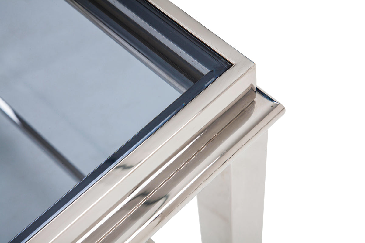 Agar Modern Glass & Stainless Steel Console Table by VIG Furniture - View 5