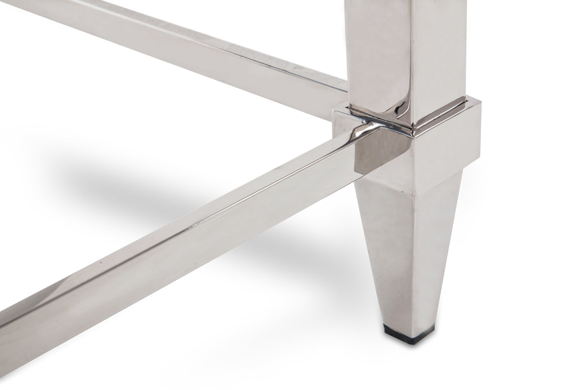 Agar Modern Glass & Stainless Steel Console Table by VIG Furniture - View 3