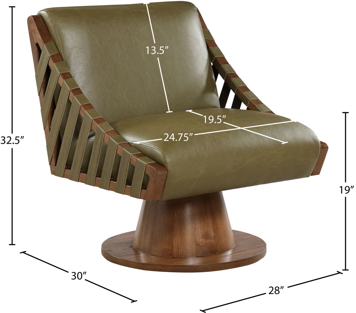 Millwin - Swivel Accent Chair With Brown Base