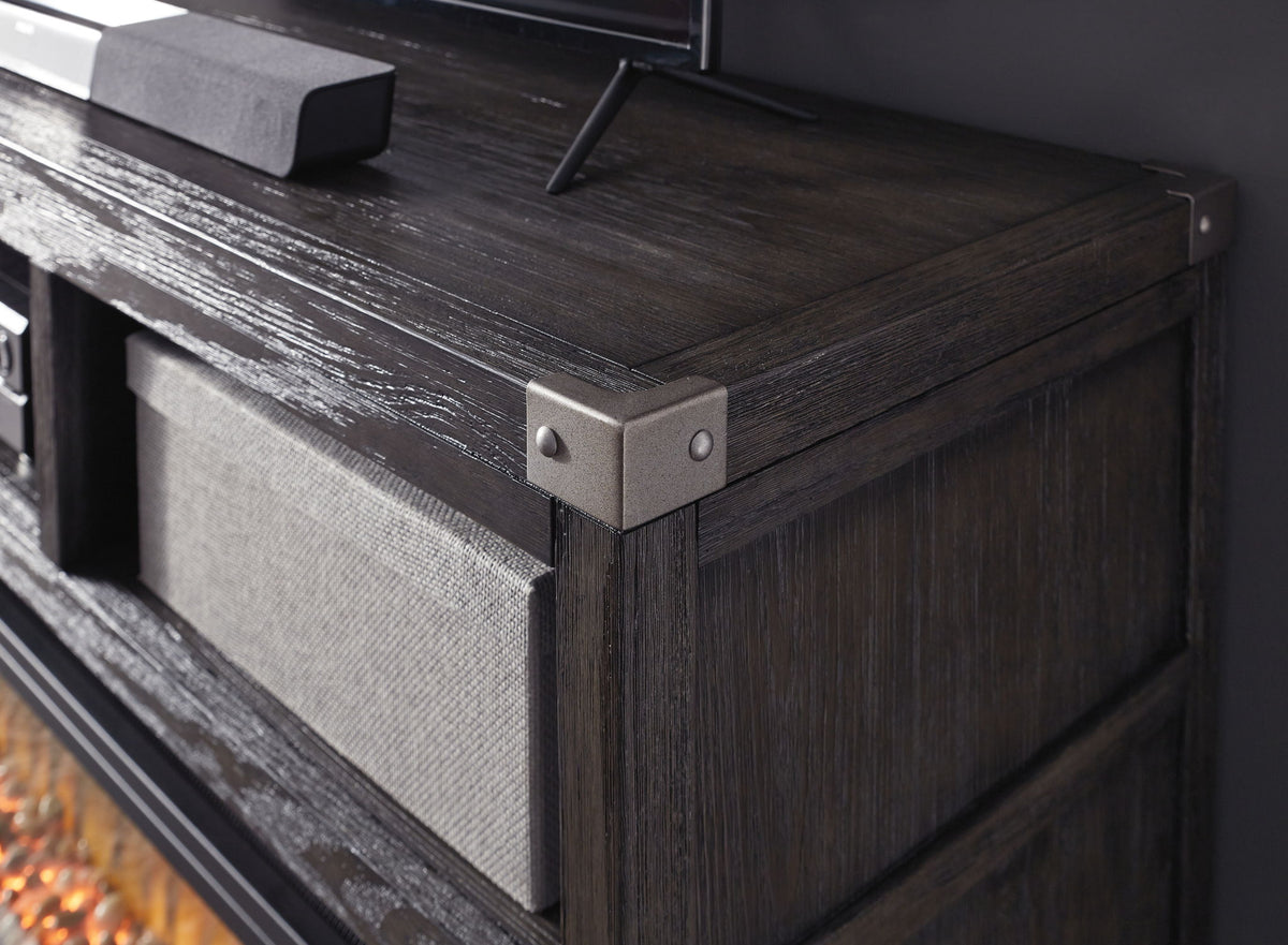 Todoe - LG TV Stand With Fireplace Option - Gray