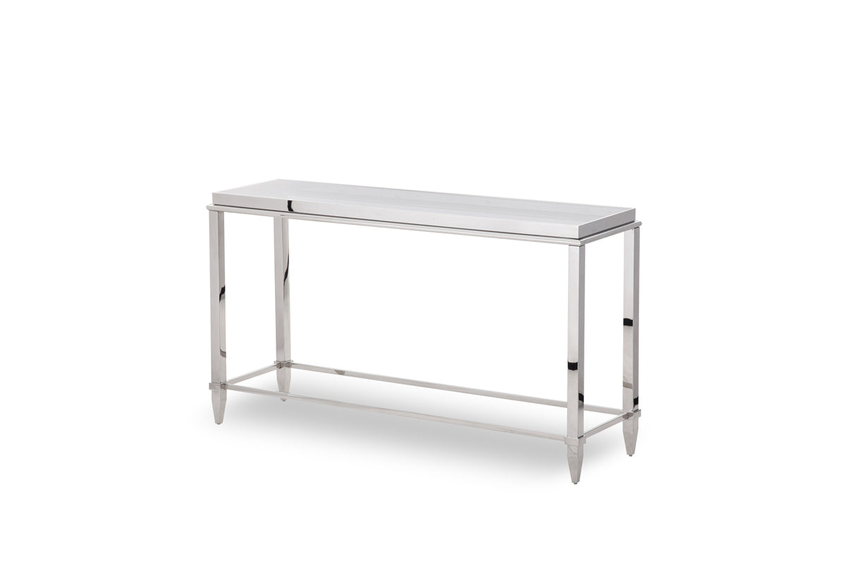 Agar Modern Glass & Stainless Steel Console Table by VIG Furniture - View 2