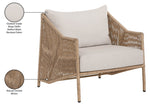 Coastline - Olefin Water Resistant Fabric And Wicker Outdoor Patio Accent Chair - Beige