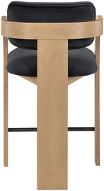 Cedra - Velvet Performance Fabric Upholstered Counter Stool - Natural Frame
