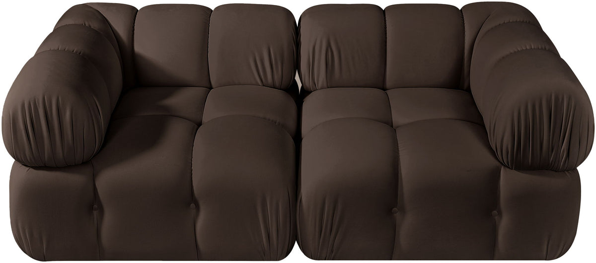 Orin - Velvet Performance Fabric Upholstered 2 Piece Modular Sofa (2 Corner Chairs)