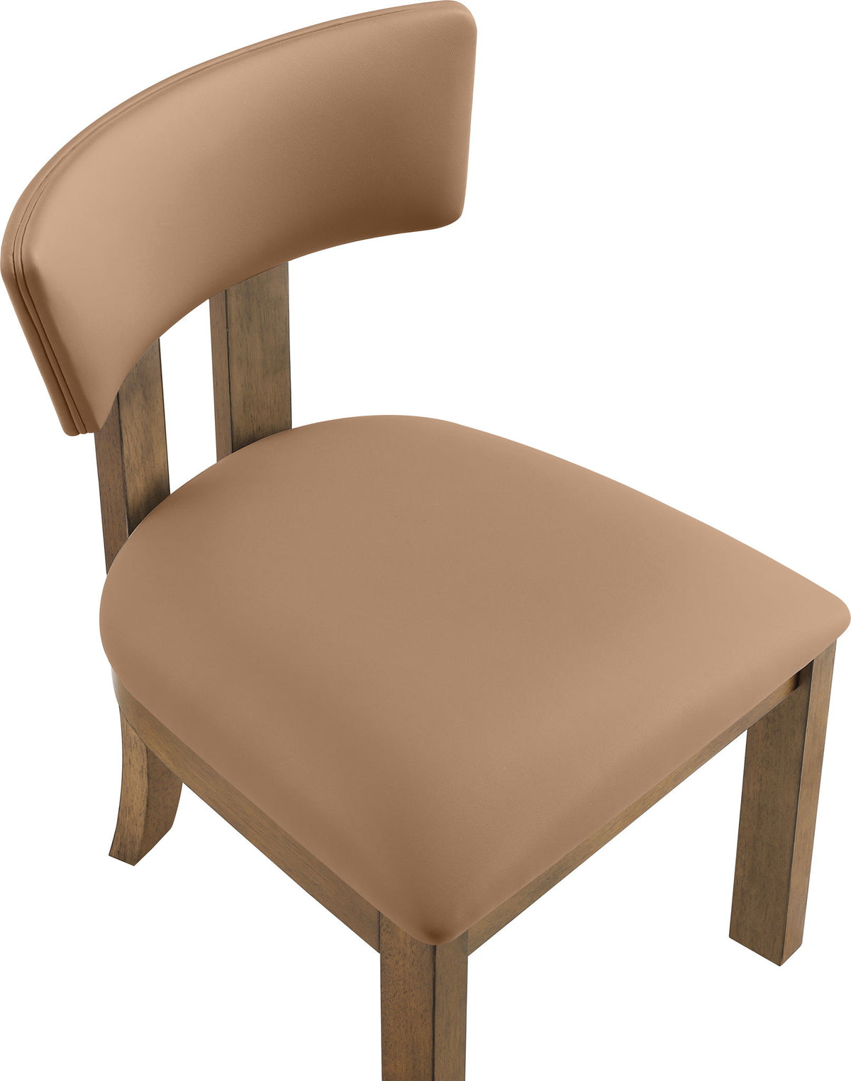 Lavrin - Vegan Leather Upholstered Dining Side Chair (Set of 2) - Walnut Base