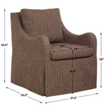 Luisa - Pinstripe Swivel Chair - Brown