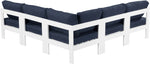 Nizuc - Outdoor Patio 5 Piece Modular Sectional With White Frame