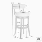Mystic - Solid Wood Upholstered 30" Bar Height Swivel Barstool