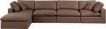 Comfy - 5 Piece Faux Leather Modular Sectional With Chaise