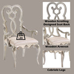 Esteban - Arm Chair (Set of 2) - Ivory Velvet & Antique Champagne