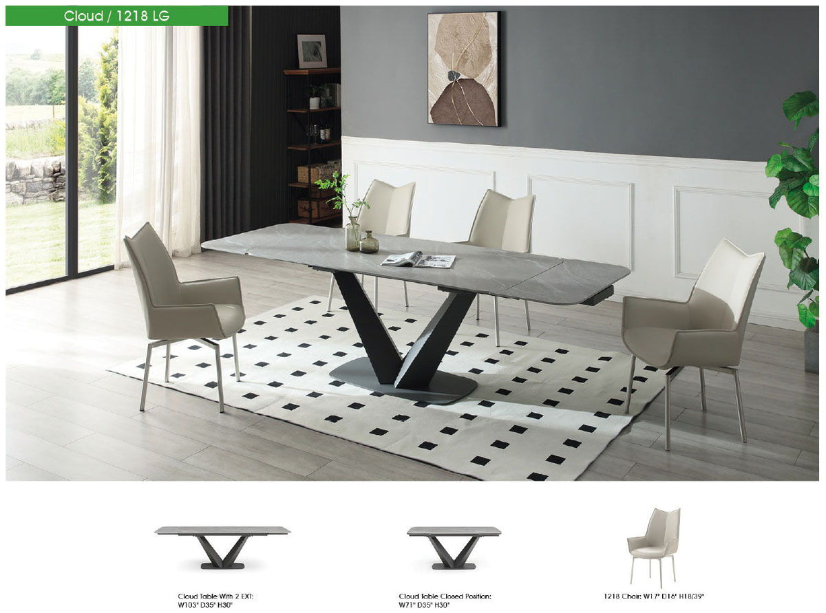 Cloud - Dining Table - Gray / Black
