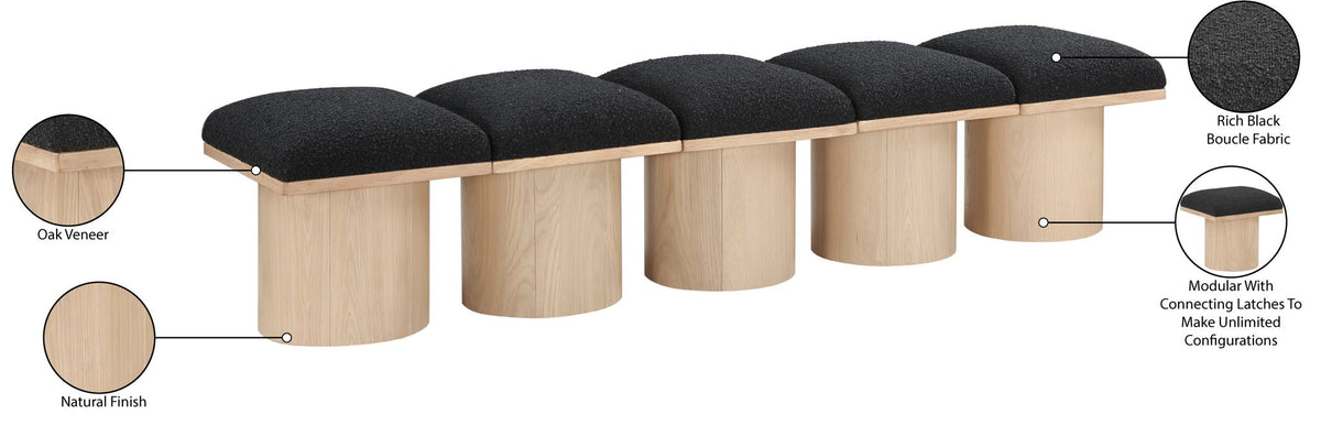 Pavilion - 5 Piece Modular Bench With Natural Base