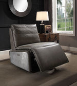 Metier - Power Motion Recliner - Gray Top Grain Leather & Aluminum
