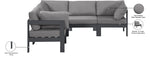 Nizuc - Outdoor Patio 5 Piece Modular Sectional With Gray Frame