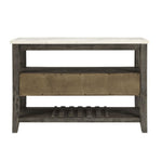 Merel - Server - White Marble Top & Gray Oak