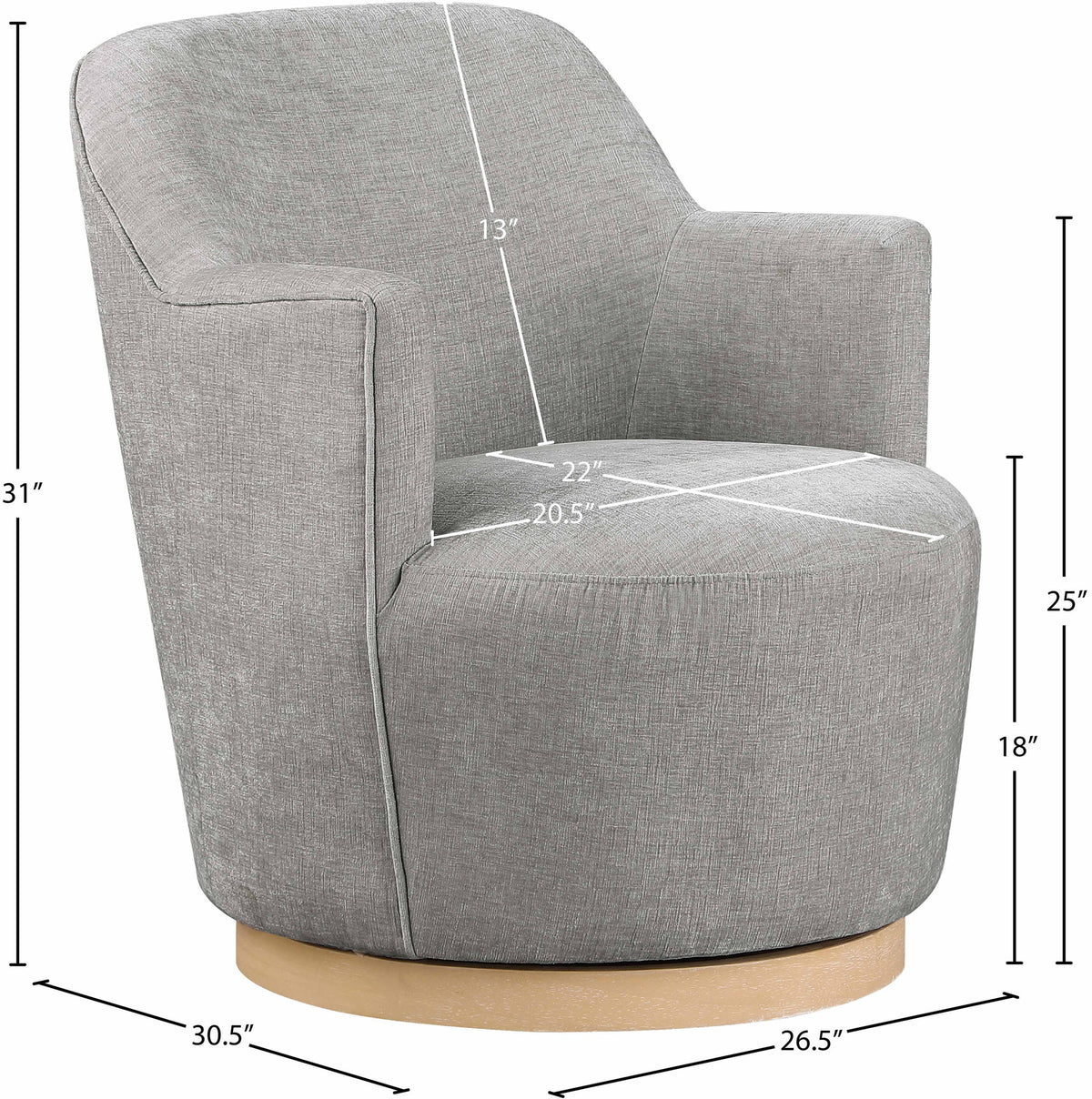 Clarita - Chenille Swivel Accent Chair