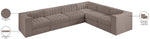 Rummi - Velvet Performance Fabric Upholstered 6 Piece Modular Sectional (With 3 Corner Chairs)