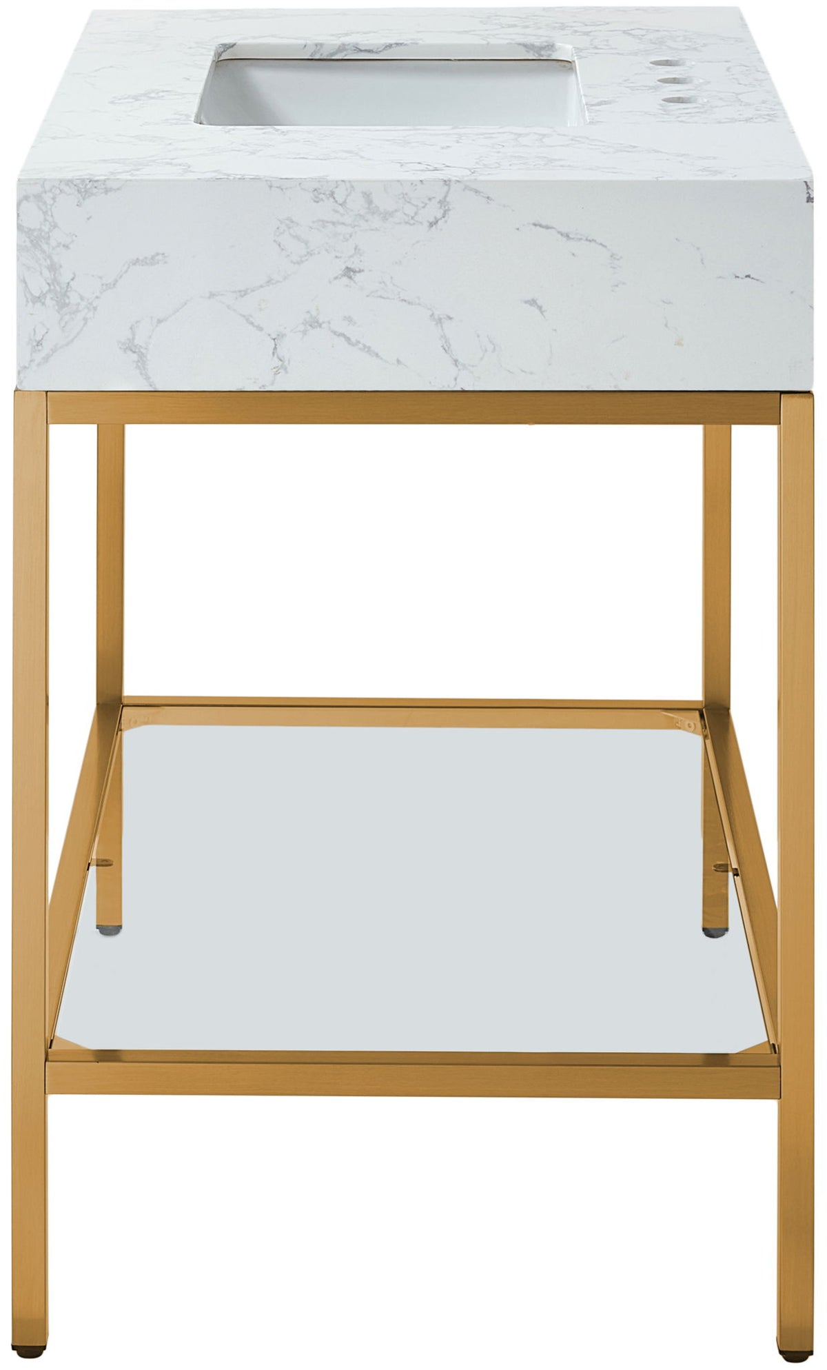 Marmo - Engineered Marble Bathroom Vanity With Gold Base