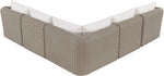 Seacrest - 123.25" Olefin Water Resistant Fabric And Wicker 5 Piece Outdoor Patio Modular Sectional