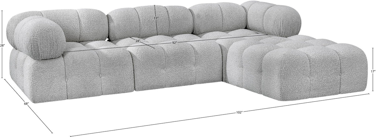 Ames - 4 Piece Fabric Modular Sectional