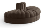 Rummi - Velvet Performance Fabric Upholstered 2 Piece  Rounded Modular Loveseat