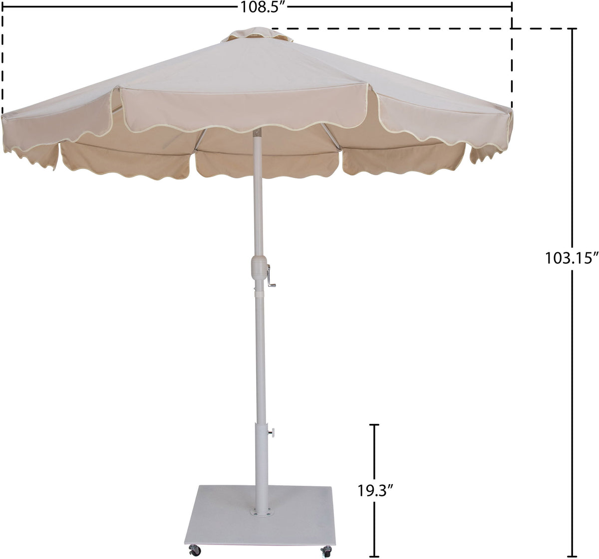 Amalfi - Aluminum Patio Umbrella - White Base / White Pole