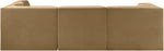 Rummi - Velvet Performance Fabric Upholstered 4 Piece Modular Sectional