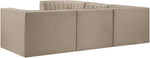 Rummi - Symmetrical Velvet Performance Fabric Upholstered 5 Piece Modular Sectional