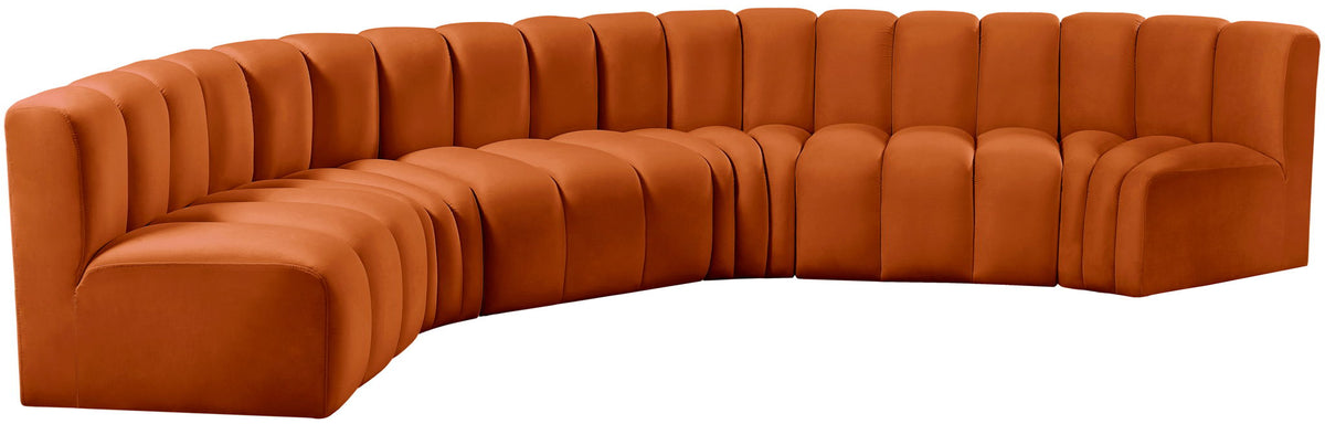 Arc - Velvet 6 Piece U-Shaped Modular Sofa