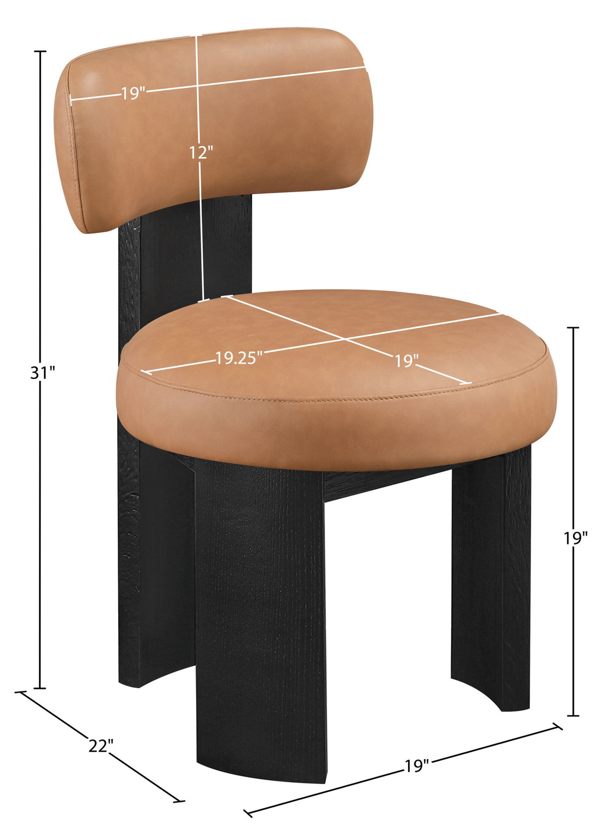 Atelier - Vegan Leather Upholstered Dining Chair (Set of 2) - Black Frame