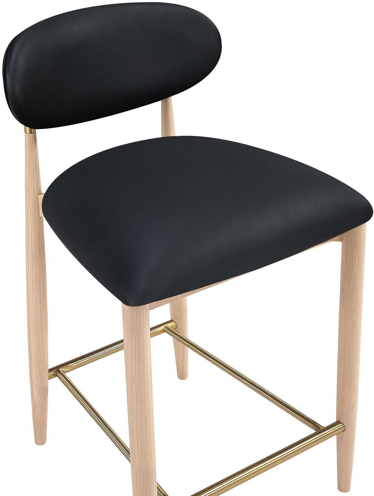 Riccio - Stool - Natural And Gold Frame