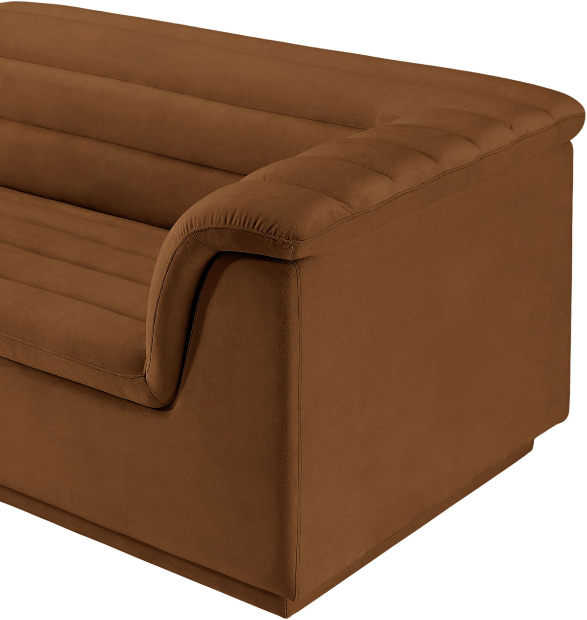 Cascade - Velvet Modular Sofa - Saddle
