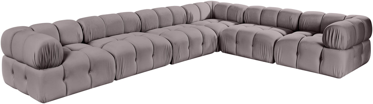 Orin - L-Shaped Velvet 6 Piece Modular Sectional