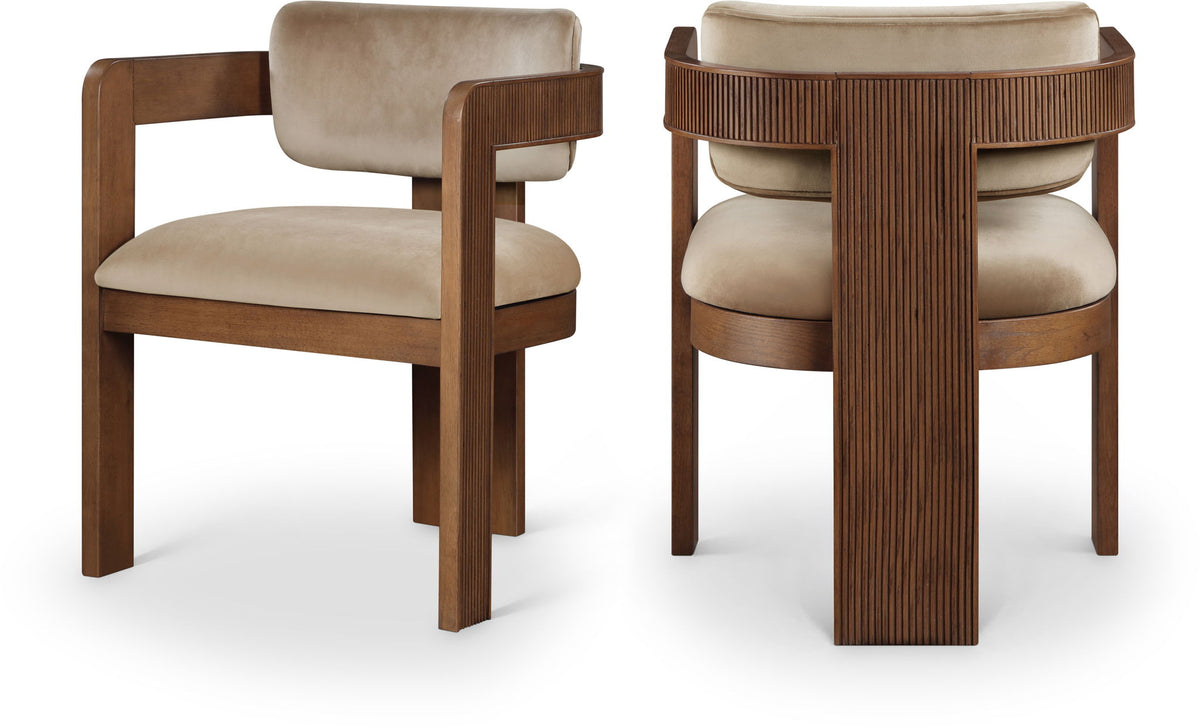Sacha - Velvet Dining Chair With Brown Base (Set of 2)