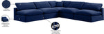 Comfy - 5 Piece Velvet Modular Corner Armless Sectional