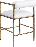 Axis - Linen Textured Cream Fabric Upholstered Counter Stool (Set of 2)
